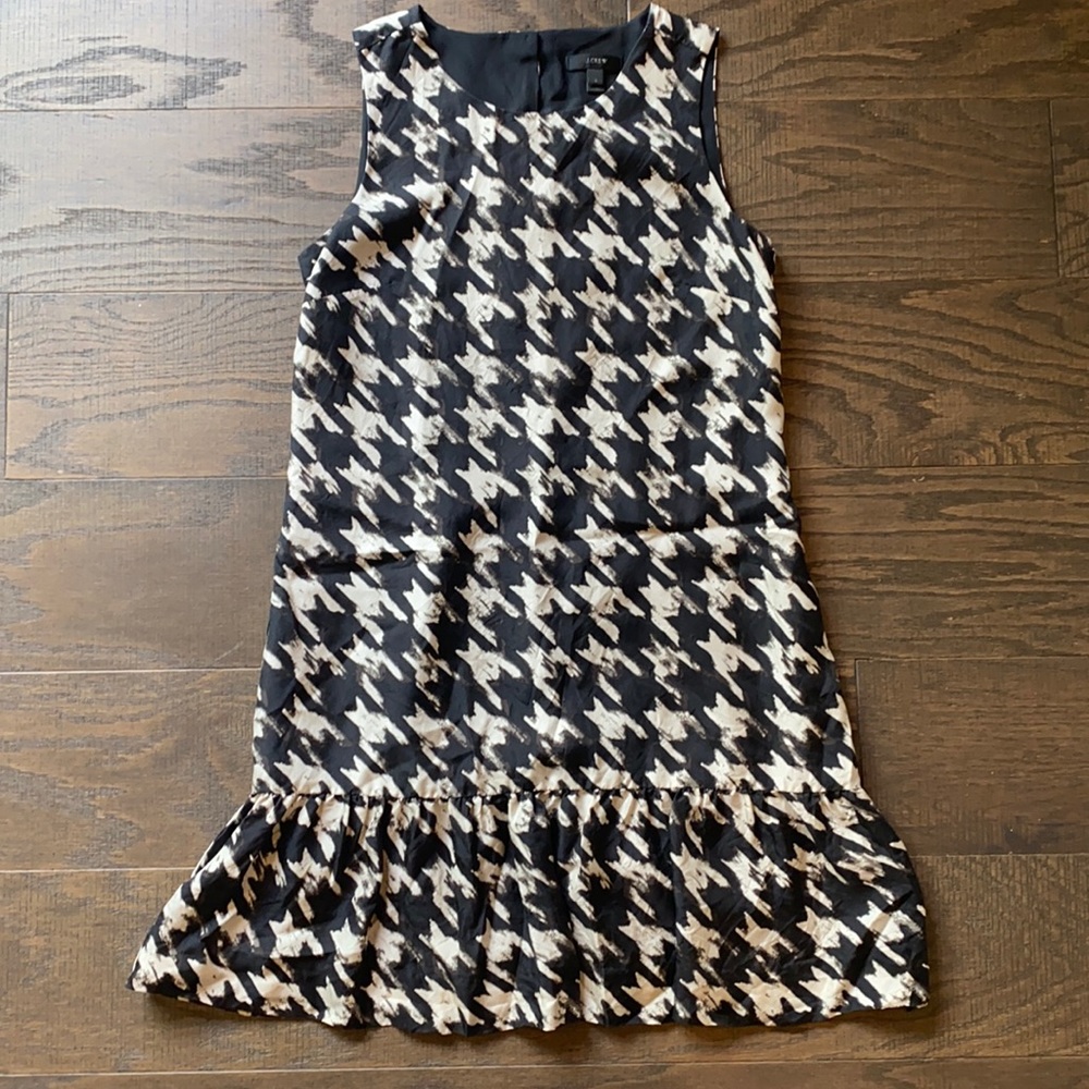 J. Crew Houndstooth waste drop dress